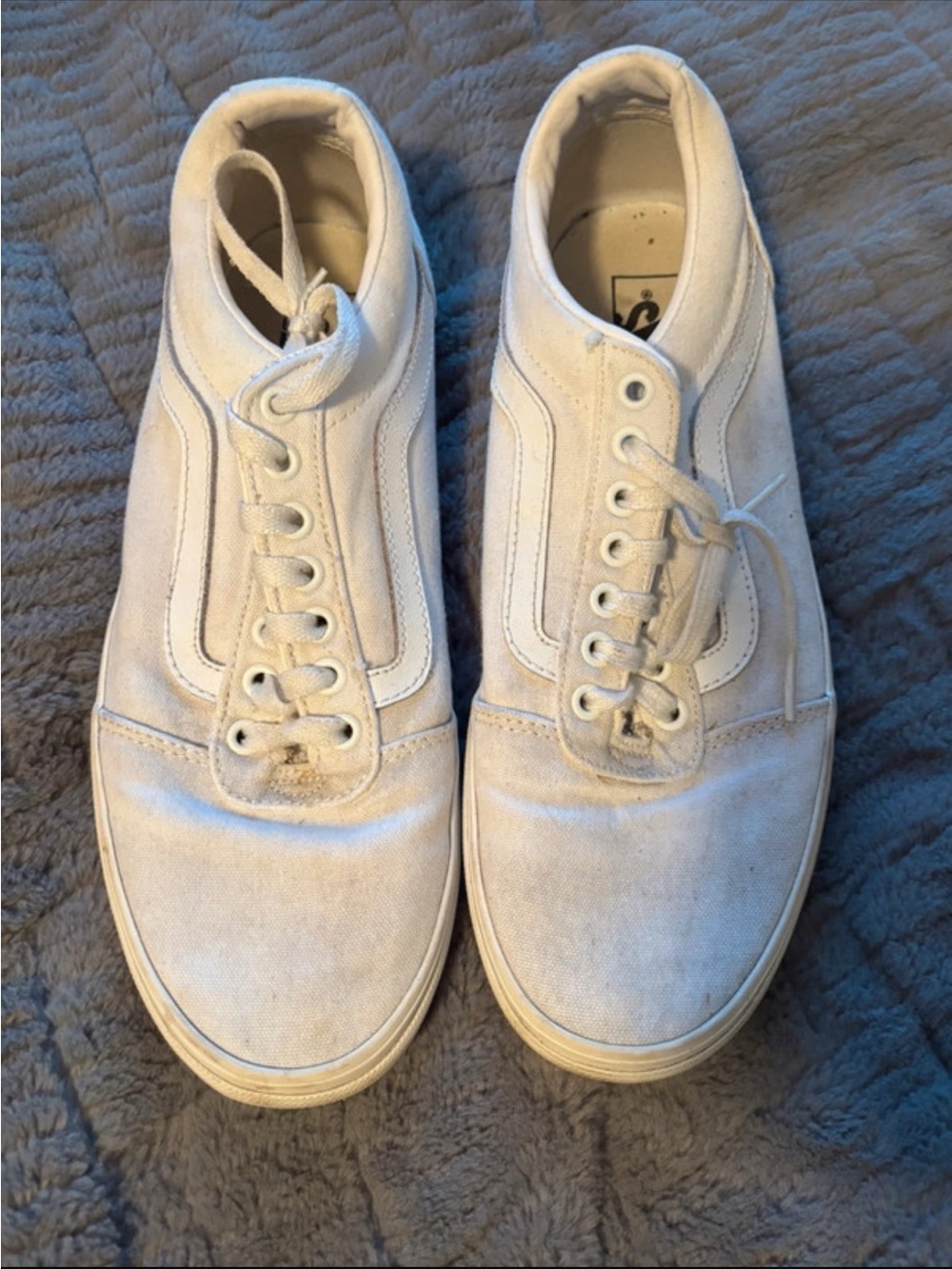 Men Vans White Canvas High-Top Style Sneakers